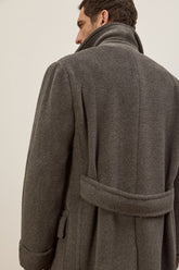 Cappotto Doppiopetto Gianni in Alpaca e Lana Vergine - Grigio Medio | Umit Benan