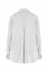 Marghe Shirt in Silk - Black Thin Stripes | Umit Benan