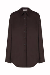 Marghe Shirt in Silk - Benan Brown | Umit Benan