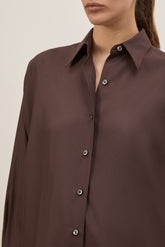 Marghe Shirt in Silk - Benan Brown | Umit Benan