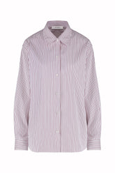 Linda Shirt in Cotton - Red Thin Stripes | Umit Benan