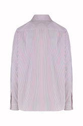 Linda Shirt in Cotton - Red Thin Stripes | Umit Benan