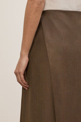 Rosella Folded Skirt in Wool - HB Green | Umit Benan