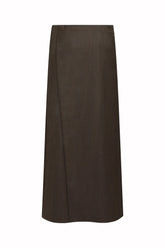 Rosella Folded Skirt in Wool - HB Green | Umit Benan