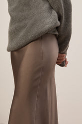 Michelle Skirt in Silk - Mud | Umit Benan