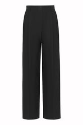 Luisa Trousers in Silk and Wool - Black | Umit Benan