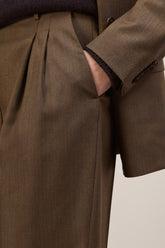 Luisa Trousers in Wool - HB Green | Umit Benan