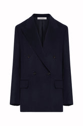 Luisa Blazer in Baby Camel - Dark Navy | Umit Benan