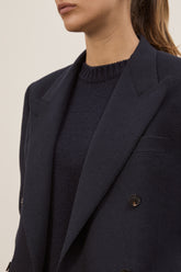 Luisa Blazer in Baby Camel - Dark Navy | Umit Benan