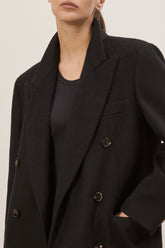 Luisa Coat in Cashmere - Black | Umit Benan