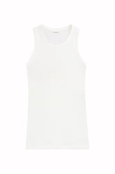 Kate Tank Top in Cashmere and Cotton - White | Umit Benan