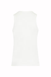 Kate Tank Top in Cashmere and Cotton - White | Umit Benan