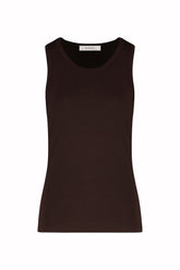 Kate Tank Top in Cashmere and Cotton - Benan Brown | Umit Benan