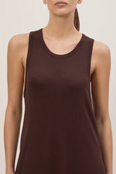 Kate Ribb Dress in Cashmere and Cotton - Benan Brown | Umit Benan