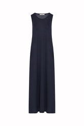 Kate Ribb Dress in Cashmere and Cotton - Dark Navy | Umit Benan