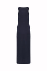 Kate Ribb Dress in Cashmere and Cotton - Dark Navy | Umit Benan