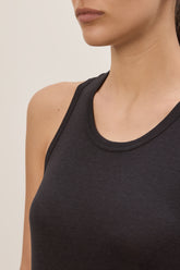 Kate Ribb Dress in Cashmere and Cotton - Dark Navy | Umit Benan
