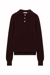 Diana Heavy Polo in Cashmere - Burgundy | Umit Benan