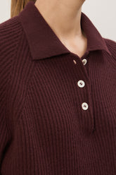 Diana Heavy Polo in Cashmere - Burgundy | Umit Benan