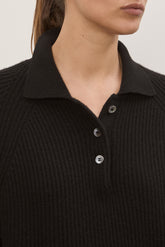 Diana Heavy Polo in Cashmere - Black | Umit Benan