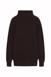 Marghe High Neck Sweater in Cashmere - Benan Brown | Umit Benan