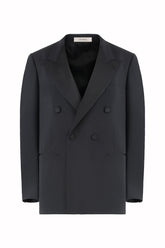 Blazer Robert Tuxedo in Seta e Lana - Nero | Umit Benan