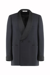 Blazer Robert Tuxedo in Seta e Lana - Nero | Umit Benan
