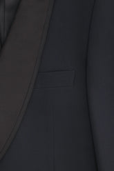 Blazer Robert Tuxedo in Seta e Lana - Nero | Umit Benan