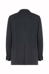 Blazer Robert Tuxedo in Seta e Lana - Nero | Umit Benan