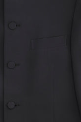 Blazer Bruce Tuxedo in Seta e Lana - Nero | Umit Benan