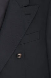Blazer Pietro a Sei Bottoni in Cashmere e Cotone - Blu Scuro | Umit Benan