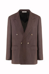 Blazer Doppiopetto Richard in Lino e Lana - Marrone | Umit Benan