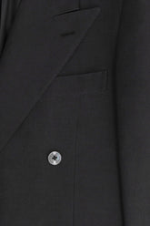 Richard Double Breasted Blazer in Linen and Silk - Black | Umit Benan