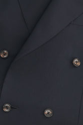 Blazer Doppiopetto Richard in Lana Pregiata - Blu Scuro | Umit Benan