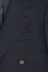 Blazer Doppiopetto Richard in Lana Pregiata - Blu Scuro | Umit Benan