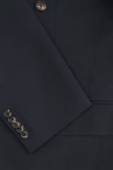 Blazer Doppiopetto Richard in Lana Pregiata - Blu Scuro | Umit Benan