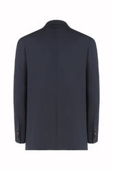 Blazer Doppiopetto Richard in Lana Pregiata - Blu Scuro | Umit Benan