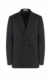 Richard Double Breasted Blazer in Fine Wool - Dark Grey | Umit Benan