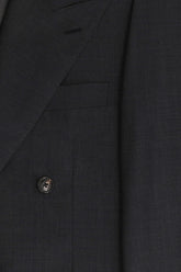 Richard Double Breasted Blazer in Fine Wool - Dark Grey | Umit Benan