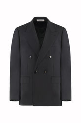 Blazer Doppiopetto Richard in Lana Pregiata - Nero | Umit Benan