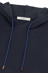Victory Hoodie in Cotton and Silk - Dark Navy | Umit Benan