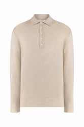 Sunset Polo in Cashmere and Silk - Light Beige | Umit Benan