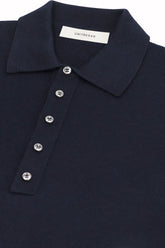 Sunset Polo in Cashmere and Silk - Dark Navy | Umit Benan