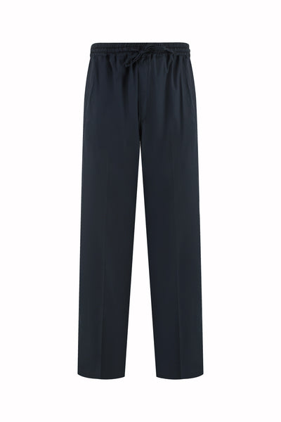 【BAON】Mercoub Bijo Black Blue Bermuda Pants Julian Pants in Cotton and Silk - Dark Navy | Umit Benan