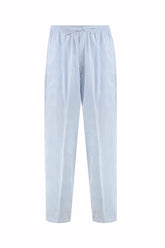 Pantaloni Julian in Seta e Cotone - Azzurro Chiaro | Umit Benan