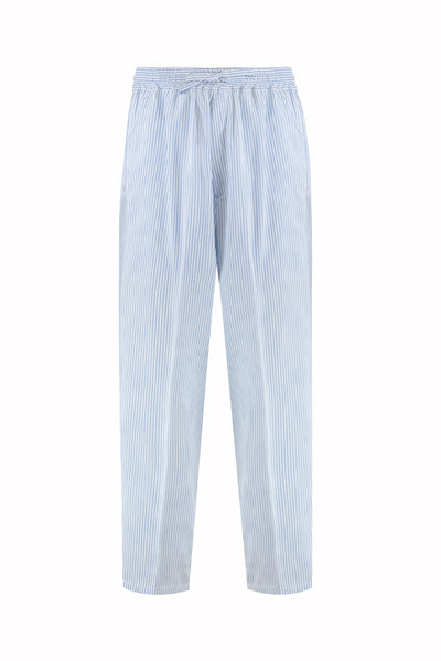 Julian Pants in Silk and Cotton - Light Blue | Umit Benan