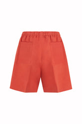 Julian Shorts in Linen and Silk - Tomato | Umit Benan