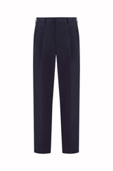 Pantaloni Bernard in Lana Pregiata - Blu Scuro | Umit Benan