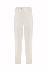 Pantaloni Richard in Cashmere e Cotone - Crema Chiaro | Umit Benan