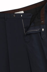 Pantaloni Richard in Cashmere e Cotone - Blu Scuro | Umit Benan